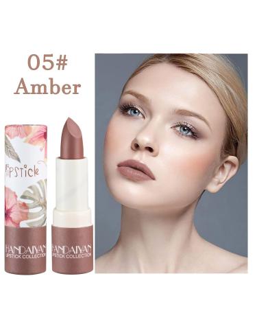 Matte Nude Lipstick - Long Lasting Velvety Lip Gloss | Non-Stick Waterproof Lip Stain | Perfect Gift for Women - 05# Amber (0.13 Oz - Buy Online on GoSupps.com