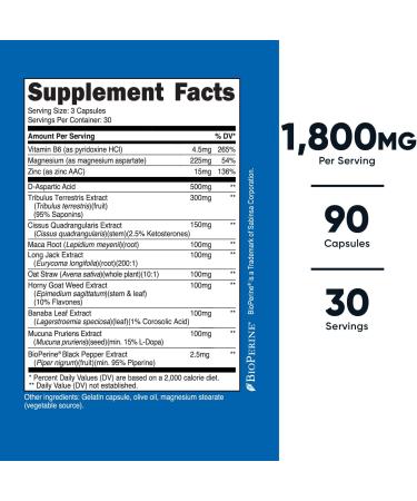Nutricost Testosterone Support Complex (90 Capsules) -1800mg Per Serving 90 Count (Pack of 1) - Buy Online on GoSupps.com