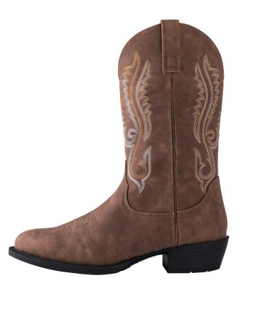 Canyon Trails Mens Classic Durable Round Toe Embroidered Western Rodeo Cowboy Boots 10 Brown - Buy Online on GoSupps.com