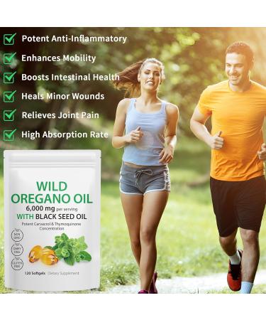 Oil of Oregano Softgels Oregano Oil Capsules Organic 2-in-1 6000mg Oil of Oregano with Black Seed Oil 200mg Oregano Oil with Black Seed Oil Softgels 120 Softgel Capsules 1 Count (Pack of 1) - Buy Online on GoSupps.com