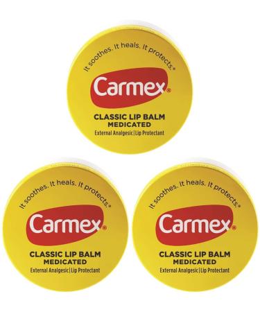 Carmex Classic Lip Balm Medicated 0.25 oz (Packs of 6) 0.25 Ounce (Pack of 6)