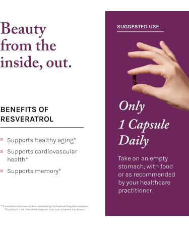 Reserveage Beauty Resveratrol Plus+ 500 mg - Rapid-Release Resveratrol Capsules with Quercetin for Immune System, Brain Health & Cellular Health - Gluten-Free & Vegan - 30 Veggie Capsules - Buy Online on GoSupps.com