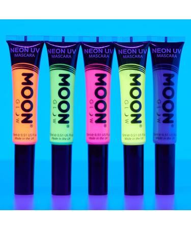Buy Moon Glow Neon UV Mascara Set of 5 | Bright Neon Colors that Glow Under Blacklights | International Shipping Available - Buy Online on GoSupps.com