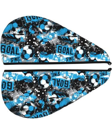 Hair Towel Wrap - Quick Drying Hair Turban with Button | Perfect for Football Fans - Buy Online on GoSupps.com