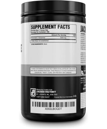 Vegan Fermented L-Glutamine Powder 500g - 100 Servings for Muscle Recovery & Immunity Support - No Fillers, Unflavored - Buy Online on GoSupps.com