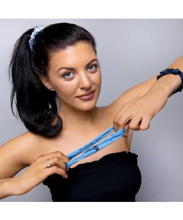 Buy Basic Sense Pure Mulberry Silk Hair Scrunchies - Small Pack of 3 for Women & Girls - Blue Assortment - Buy Online on GoSupps.com
