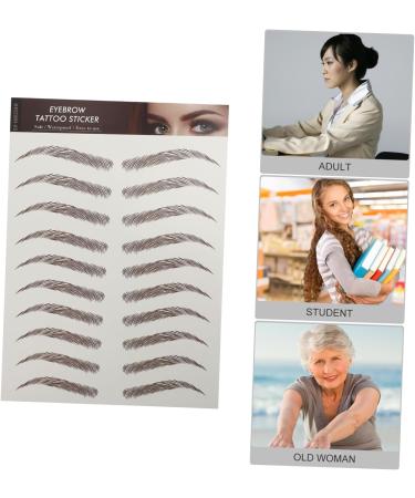 Baluue 18 Sheets Waterproof Eyebrow Stickers Fake Eyebrow Stickers Eyebrow Makeup Sticker Artificial Brown - Buy Online on GoSupps.com