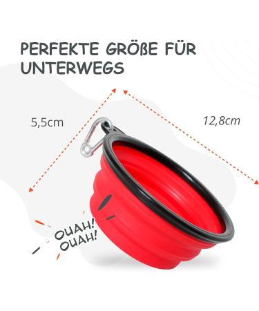 Petsation Foldable Dog Bowl - Original 1000ml & 350ml Travel Food & Water Bowl for Dogs - Ideal for On-the-Go Feeding - Red - Buy Online on GoSupps.com