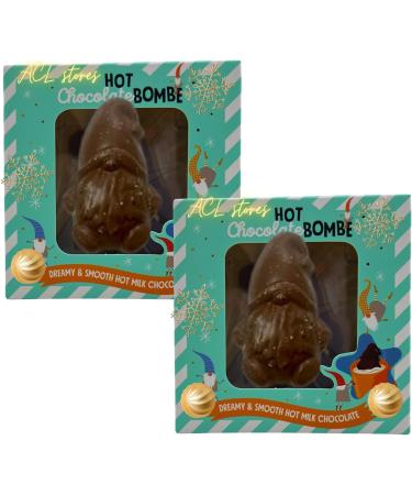 Christmas Hot Chocolate Gift Set - 2 Gonk Hot Chocolate Bombs with Mini Marshmallows Inside - Christmas Gnome Chocolate Gifts for Kids Adults - Individually Boxed - Xmas Eve Box Stocking Fillers - Buy Online on GoSupps.com