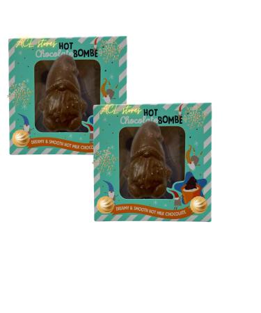Christmas Hot Chocolate Gift Set - 2 Gonk Hot Chocolate Bombs with Mini Marshmallows Inside - Christmas Gnome Chocolate Gifts for Kids Adults - Individually Boxed - Xmas Eve Box Stocking Fillers