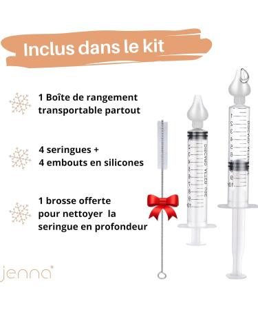 Jenna | 4 x Free Baby Nasal Syringe Brushes 10 ml | Baby Nasal Irrigation for Children Rinsing Sinus Hygiene | Effective Suc - Buy Online on GoSupps.com