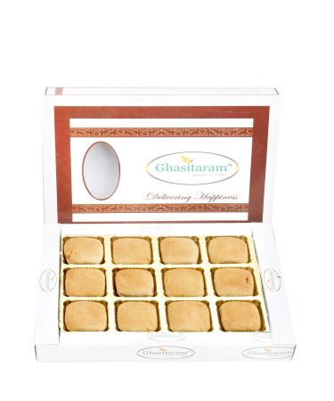 Ghasitaram Gifts Indian Sweets - Diwali Gifts Sweets - Baked Almond Anjeer Delights in White Box 300g Diwali Baked Almond Anjeer Delights in White Box