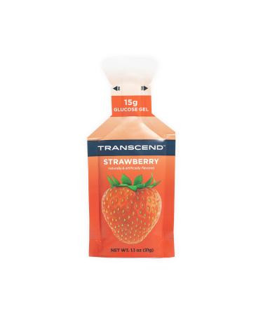 Transcend Foods Strawberry Gel (1.1 oz Pack of 10) Fast-Acting Carb Gel Strawberry Flavor Caffeine Free Gluten Free