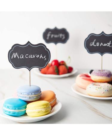 50-Piece Cheese Markers & Food Labels Set - Chalkboard Cupcake Toppers for Wedding & Party Decor (Black) - Buy Online on GoSupps.com