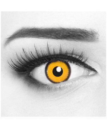 Buy Funnylens Yellow Black Crazy Fun Contact Lenses - Perfect for Carnival | Free Lens Container | 0.0 Diopters - Buy Online on GoSupps.com