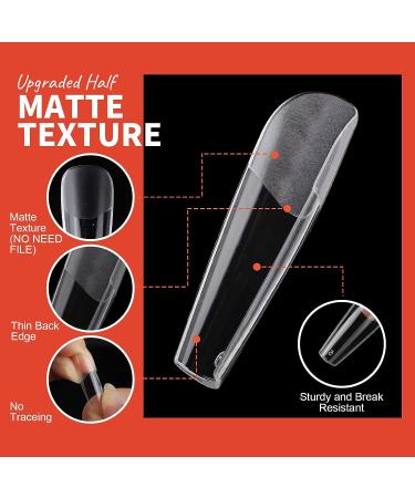 Teenitor Clear Coffin Nail Tips - 240PCS Full Cover Fake Nails with Nail Glue for Ballerina False Nails - Clear Press On Nails - Buy Online on GoSupps.com