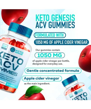 Keto Genesis Keto ACV Gummies Advanced Weight Loss Genesis Keto Ketogenesis Keto+ACV Gummies Keto Genesis Keto Genesis Gummies Ketogenesis Keto Plus ACV Gummy Supplement 1050mg 1 Month 60 Count (Pack of 1) - Buy Online on GoSupps.com