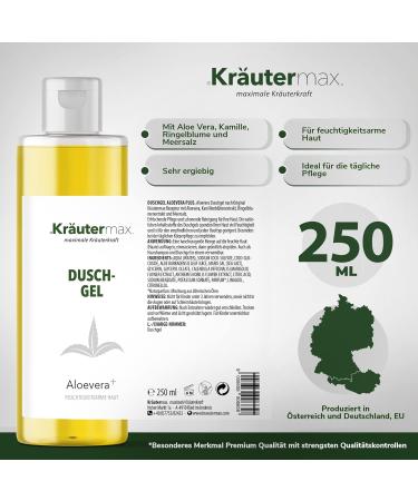  Kr utermax. Aloe Vera Shower Gel Cleansing Gel with Aloevera Gel for Body and Hair 1 x 250 ml - Buy Online on GoSupps.com