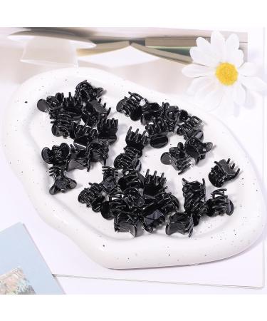 120PCS Mini Hair Claw Clips - Strong Hold Acrylic Tiny Clamps for Thin Hair | Black - Buy Online on GoSupps.com