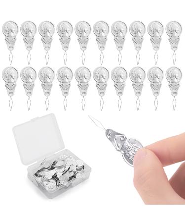 200 Pieces Needle Threaders Sewing Threader,Aluminum Needle Threader Tool Tone Wire Loop for Needlework Sewing Crafts Threading Tools