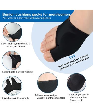 Orthopedic Bunion Corrector for Women and Men - 2 Pack Black, Pain Relief Sleeve for Hallux Valgus, Toe Separator Straightener and Support - Day Night Wear - Buy Online on GoSupps.com
