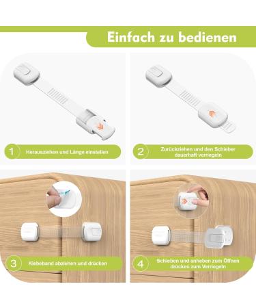 Child Protection Cabinet Set - 6 Durable Safety Locks for Drawers Doors & Ovens - No Drilling Required - Buy Online on GoSupps.com