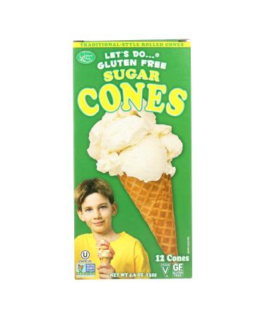 Let's DoGluten Free Sugar Cones Rolled Style, 12 Cones per Box, (Pack of 12 Boxes)