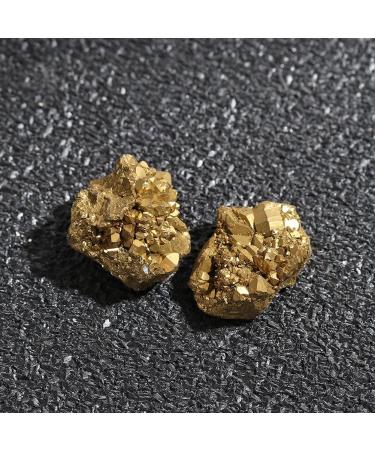 Crystal 1Pc Natural Materials Jewelry Making Electroplating Gold Raw Gemstone Crystal Cluster Titanium Geode Gifts Specimens - Buy Online on GoSupps.com
