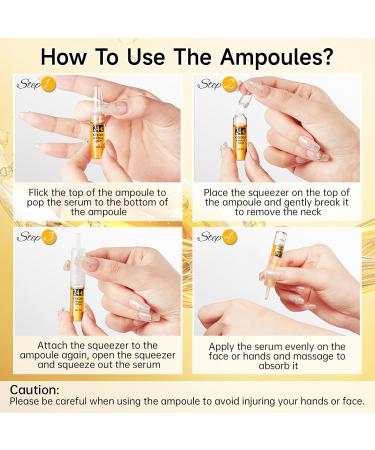 24K Gold Serum Ampoule Anti Aging 24K Gold Serum for Face Moisturizes & Soothes Skin Boosts Firmness & Hydration Golden Foil Particles Reduces Fine Lines Wrinkles Dryness 3 Boxes of 21 - Buy Online on GoSupps.com