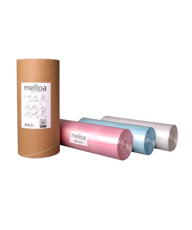 Melloa refill film for diaper pail compatible with Tomme Tipee Sangenic Tec Simplee Twist & Click for refill cassettes (blue 50m + paper tube) 5 pieces (1 -pack) with paper tube blue