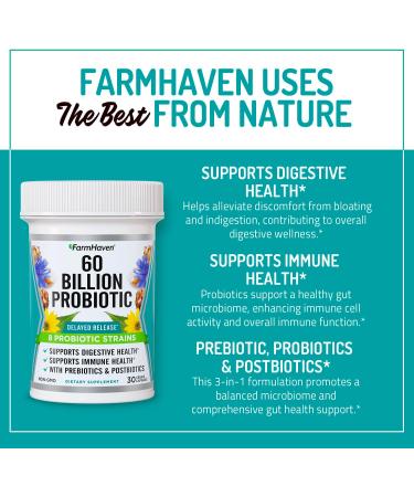 FarmHaven USDA Organic Milk Thistle Capsules and 60 Billion CFU Probiotic - Buy Online on GoSupps.com