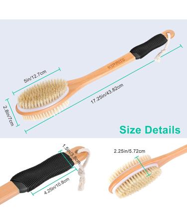 KIPRITII Ergonomic Back Scrubber - Double-Sided Shower Brush for Cellulite & Lymphatic Health (Black) - Buy Online on GoSupps.com