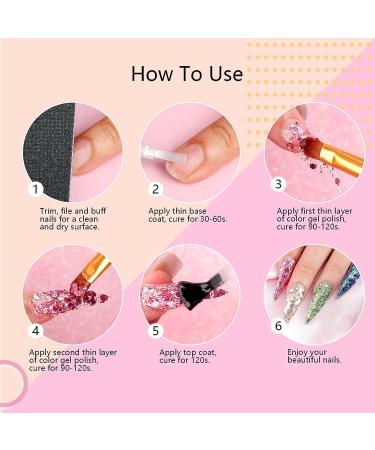 Saviland Glitter Gel Nail Polish Set - 6 Color Big Glitter Kit for Professional Manicure at Home - Buy Online on GoSupps.com