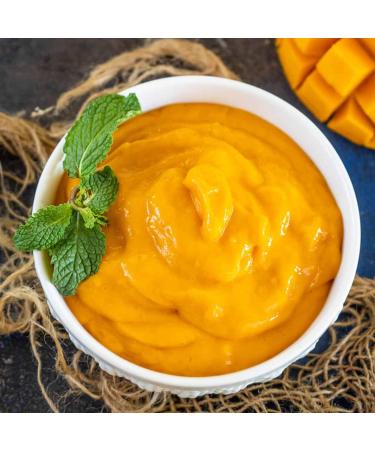 Kajal Kesar Mango pulp from mango 6 x 850 g ideal for mango shakes lassi desserts and curries natural sweet from India mango pulp Kesar without additives 6 x 850 g - Buy Online on GoSupps.com