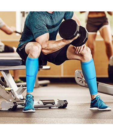 Calf Compression Sleeve for Men & Women | Shin Splint Brace for Pain Relief & Varicose Vein Treatment - Large Black - Buy Online on GoSupps.com