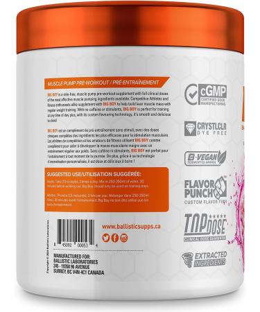 Big Boy Ballistic Supps Muscle Building Pre-Workout Powder Stim-Free L-Citrulline Supplement (Cream Soda Slushee) - Buy Online on GoSupps.com