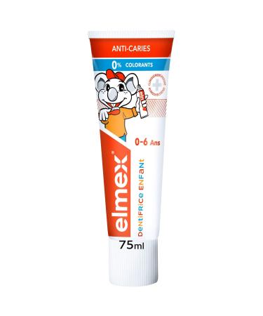 Elmex toothpaste for babies and toddlers protects the milk teeth against caries 0 dyes - from the first brush - 0 - 6 years 75 ml baby and young children