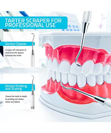 Utopia Care Professional Dental Tartar Scraper Tool - Double Ended Tartar & Plaque Remover - Tooth Scraper 6.5 Inch Silver - Buy Online on GoSupps.com
