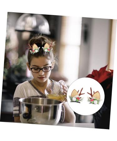 minkissy 1pair Clips Pins Reindeer Brown Hairpin and for Christmas Ears Antler Cat Adorable Accessories Decor with Party Accessory Xmas Mushroom Barrette Alligator Horn Decoration - Buy Online on GoSupps.com