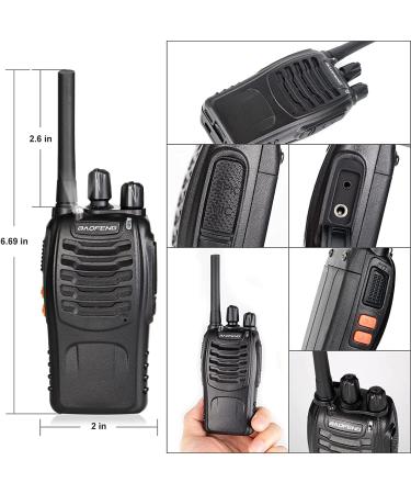 BaoFeng Walkie Talkies Long Range Rechargeable Walkie Talkie Set Portable Handheld 16Channels Two Way Radio with Earpiece 3 pcs - Buy Online on GoSupps.com