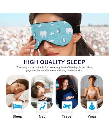 Haskirky Light Blocking Eye Mask - Adjustable Adult Men and Women Travel Mask for Business Trips, Yoga, Meditation - Penguins and Polar Design - Deep Sleep Comfort - Buy Online on GoSupps.com