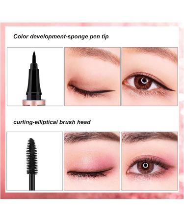 Mascara and Eyeliner Set | 4D Anti-Clump Liquid Ink Primer Thicker Voluminous Lashes for Women and Girls Perfect for Dates and Vacations Cosmetics - Buy Online on GoSupps.com