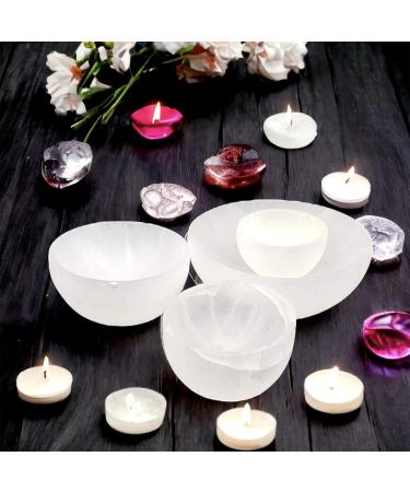 Selenite Cleansing Bowl 8cm - Spiritual Energy Healing Tool for Reiki, Angels, and Meditation - Handmade White Natural Crystal Storage and Decoration Piece - Buy Online on GoSupps.com