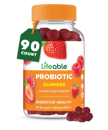 Lifeable Probiotics Gummies | 2 Billion CFU | Great Tasting Probiotic Gummies for Women | Probiotic Gummy for Gut Health and Immune Support | Probiotics for Women and Men | 90 Gummies