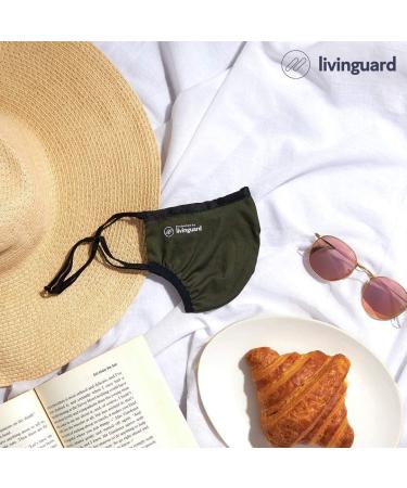 Livinguard PRO MASK | 3-Layer Adjustable Washable Reusable Face Mask (Forest Green M) - International Shipping Available - Buy Online on GoSupps.com