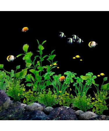 Lancare 16-Piece Artificial Aquarium Plants Decoration Set - Green Plastic Aquatic Plants for Aquariums - Buy Online on GoSupps.com