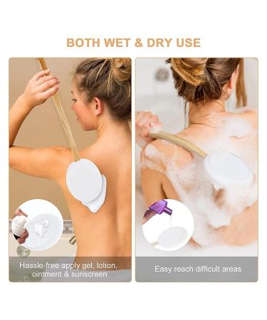 Lotion Applicator with 6 Replacement Heads - Long Handle Shower Back Scrubber for Men and Women - Professional Back Brush for Home Use - Buy Online on GoSupps.com