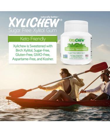 Xylichew Spearmint Chewing Gum - 100% Xylitol, Non-GMO, Sugar-Free, 60 Count Jars (Pack of 4) - Oral Care & Fresh Breath - Buy Online on GoSupps.com