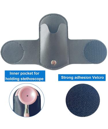 Premium Leather Stethoscope Holder - Clip-on Holster for Littmann & Universal Stethoscopes - Durable Black Design - Buy Online on GoSupps.com