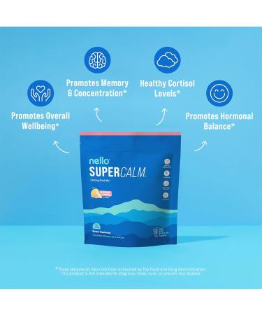 Nello Supercalm - Drink Mix | Contains KSM-66 Ashwagandha L-Theanine Magnesium Glycinate and Vitamin D3 20 Servings (Travel Packets) 20.0 Servings (Pack of 1) - Buy Online on GoSupps.com